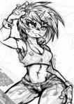 anthro anthrofied big_breasts breasts cleavage clothed clothing female horn solo skycrown friendship_is_magic hasbro my_little_pony mythology vinyl_scratch_(mlp) equid equine mammal mythological_creature mythological_equine unicorn 2015 absurd_res hi_res monochrome