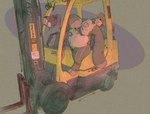 anthro bell bell_collar belly_zipper brown_background collar forklift grin leaning leaning_backward male open_zipper paws permagrin plushie purple_background simple_background sitting smile solo zipper blushing_yokai tobias_weatherby animate_inanimate canid canine canis domestic_dog living_plushie mammal