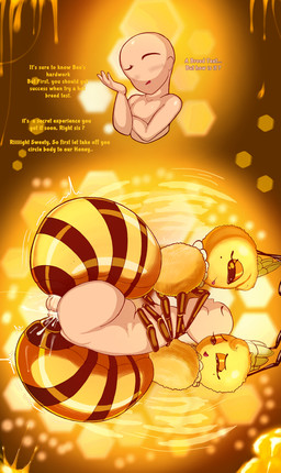 ambiguous_fluids anal anal_penetration anthro arthropod_abdomen arthropod_abdomen_genitalia arthropod_abdomen_penetration arthropod_abdomen_penis arthropod_abdomen_vulva asking asking_another asking_how balls beehive beehive_frame bodily_fluids catch catching crown cum cum_in_ass cum_in_vagina cum_inside cumshot dialogue drop ejaculation enjoying enjoyment female filled_belly filled_womb flying food fountain from_behind_position from_front_position genital_fluids genitals group group_sex happy headgear honey_(food) honey_drip intersex intersex/male looking_at_another looking_pleasured lying male male/female motion_lines movement multicolored_body nervous on_back open_mouth penetration penile penile_penetration penis penis_in_ass raised_hand seductive semen_on_body sex shaking simple_background size_difference small_balls smaller_male smile text threesome tongue tongue_out tremble_lines tremble_spikes trembling trembling_for_pleasure trio vaginal_fluids vulva wet_balls wide_abdomen wings yellow_background spikelove15 anon fan_character fluffy_belle_(spikelove15) flutty_belle_(spikelove15) arthropod bee honey_bee human hymenopteran insect mammal queen_bee absurd_res english_text hi_res