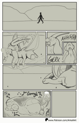 abdominal_bulge almost_fully_inside belly belly_on_ground big_belly bodily_fluids burping burping_up_object burrow desert duo dust_cloud feral feral_pred flying group gurgle_(sound_effect) head_first horn human_prey lying midair neck_bulge on_front open_mouth oral_vore outside patreon_logo resting_on_belly rumbling_stomach saliva sleeping soft_vore sound_effects struggling struggling_prey swallowing tail teeth text tongue tongue_out trio underground unwilling_prey vore vowelless vowelless_sound_effect wings zzz arkailart nintendo patreon pokemon flygon generation_3_pokemon human mammal pokemon_(species) trapinch 2025 animated animated_comic comic url