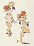 anthro buckteeth clothed clothing clothing_lift dress dress_lift female front_view fur hair jewelry looking_aside looking_at_viewer looking_away necklace one_leg_up pose raised_leg side_view smile smiling_at_viewer smirk solo teasing teeth edtropolis hanna-barbera looney_tunes the_flintstones warner_brothers lola_bunny wilma_flintstone lagomorph leporid mammal rabbit 2023 absurd_res hi_res signature