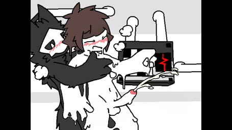 4_fingers anal anal_orgasm anal_penetration anthro anthro_penetrating anthro_penetrating_human balls black_body black_fur blush bodily_fluids brown_hair computer cum cum_while_penetrated cumshot dripping duo ejaculation electronics erection eyes_closed fingers fur genital_fluids genitals grey_background hair hands-free hug human_on_anthro human_penetrated humanoid_genitalia humanoid_penis interspecies male male/male male_penetrated male_penetrating male_penetrating_male navel open_mouth orgasm penetration penis pipe sex simple_background slime smoke standing standing_sex wet white_background white_body zero_a_z_b_j changed_(video_game) lin_(changed) puro_(changed) canid canine canis human mammal wolf 16:9 hi_res widescreen
