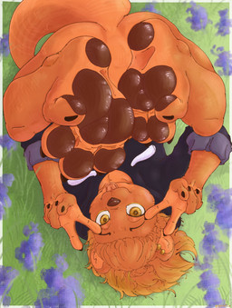 anthro bottomless clothed clothing day feet flower foot_focus gesture gold_(metal) gold_piercing grass hair hand_gesture hoodie hoodie_only lavender_(flower) long_hair looking_at_viewer lying lying_on_grass male on_back on_grass on_ground outside pawpads paws piercing plant simple_background solo tongue tongue_out topwear topwear_only v_sign yellow_eyes the_g0lden_0ne goldi_(the_g0lden_0ne) mammal mustelid otter hi_res