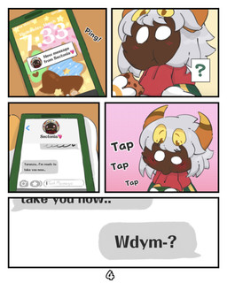 2_horns 4_eyes blush cellphone cookie dark_body dark_skin dialogue eating eating_food electronics food grey_hair hair heart_symbol horn male multi_eye onomatopoeia phone plushie question_mark requesting scarf sex_request sexting smartphone solo sound_effects speech_bubble suggestive_dialogue text texting texting_ui white_eyes yellow_eyes kittipaws kirby:_triple_deluxe kirby_(series) nintendo queen_sectonia_(original_form) taranza arachnid arthropod spider spidr absurd_res comic hi_res