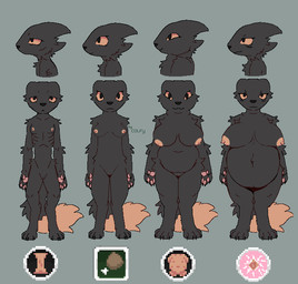 anthro areola big_breasts black_body black_fur bodily_fluids breast_size_difference breasts digitigrade emaciated emaciated_female female fur genitals lactating lineup medium_breasts nipples orange_body orange_fur overweight overweight_anthro overweight_female pawpads paws pregnant pregnant_anthro pregnant_female small_breasts solo standing tan_areola tan_nipples underweight vulva colfy third-party_edit casualties:_unknown canid expie_(gunsawian) gunsawian hybrid mammal murid rodent hi_res source_request