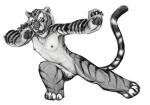 2017 absurd_res anthro areola breasts claws clitoris digital_media_(artwork) dreamworks erect_nipples felid female fur genitals hi_res kung_fu_panda mammal master_tigress nipples nude open_mouth pantherine pawpads pose pussy sabrotiger sketch small_breasts solo spread_legs spreading striped_body striped_fur stripes tiger toe_claws