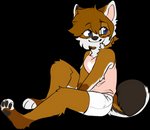 anthro blue_eyes bottomwear brown_body brown_fur clothed clothing countershading curled_tail female fur shirt shorts solo tail tank_top topwear white_body white_fur alloplush swift_(sleekhusky) canid canine canis domestic_dog fox husky mammal nordic_sled_dog spitz alpha_channel