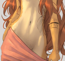 anthro biped breasts clothed clothed_anthro clothed_female clothing countershade_torso countershading faceless_anthro faceless_character faceless_female female fingers freckled_arms freckled_crotch freckles front_view fur hair navel solo speckle_freckles standing tattoo tinygaypirate apogee_(tinygaypirate) canid canine canis domestic_dog mammal 2026 absurd_res digital_drawing_(artwork) digital_media_(artwork) hi_res
