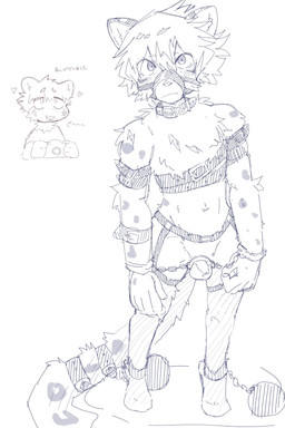 5_fingers anthro balls belt camera cuff_(restraint) duo eyebrows fingers flaccid foreskin genitals hair half-closed_eyes happy heart_symbol holding_camera holding_object humanoid_genitalia humanoid_penis looking_at_viewer male narrowed_eyes open_mouth penis restrained_arms restraints serious shackles text young young_anthro young_male jinbuuck felid mammal pantherine snow_leopard 2024 absurd_res hi_res japanese_text translation_request