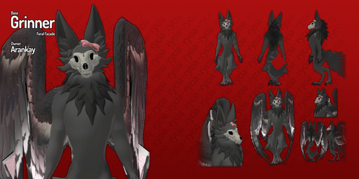 accessory ambiguous_gender anthro biped bow_ribbon casual_nudity digitigrade feathered_wings feathers featureless_chest featureless_crotch front_view hair_accessory hair_bow hair_ribbon looking_at_viewer nude_ambiguous nude_anthro rear_view red_background ribbons side_view simple_background standing text three-quarter_view wings rycia canid canine mammal 2:1 3d_(artwork) absurd_res adobe_photoshop_(artwork) character_name digital_media_(artwork) english_text full-length_portrait half-length_portrait hi_res model_sheet portrait shaded soft_shading substance_painter_(artwork)