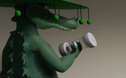 anthro clothing green_body green_clothing green_hat green_headwear green_scales hat hat_only headgear headgear_only headwear headwear_only jake_(henryisraptor) male mostly_nude scales sex sex_toy solo tassels toy henryisraptor alligator alligatorid crocodilian reptile scalie 16:10 animated hi_res no_sound short_playtime video widescreen