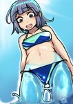 2022 bikini bikini_bottom bikini_top breasts clothing day female goo_creature goo_humanoid goo_transformation hair hi_res human human_to_humanoid humanoid mammal navel not_furry open_mouth outside solo species_transformation surprise swimwear toribako transformation two-piece_swimsuit water