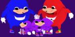 ambiguous_gender anthro family group purple_background simple_background smile kaezultan tidiestflyer sega sonic_the_hedgehog_(series) ugandan_knuckles knuckles_the_echidna echidna eulipotyphlan hedgehog mammal monotreme 2018 2:1 3d_(artwork) 3d_animation animated digital_media_(artwork) loop meme short_playtime