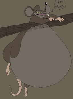 anthro belly big_belly buckteeth claws dialogue feral fur green_eyes grey_background grey_body grey_fur half-closed_eyes hanging_belly hanging_on huge_belly male morbidly_obese morbidly_obese_feral morbidly_obese_male narrowed_eyes obese obese_anthro obese_feral obese_male overweight overweight_anthro overweight_feral overweight_male simple_background solo speech_bubble teeth saphiros charlotte's_web hanna-barbera templeton_(charlotte's_web) mammal murid murine rat rodent 2025