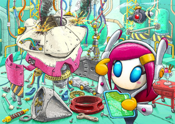 accessory blue_eyes blush blush_stickers business_suit_(kirby) cherry clothed clothed_female clothed_humanoid clothing cutlery dessert detailed_background disassembled female fire floating_hands food fruit gloves hair hair_accessory hairclip handwear ice_cream ice_cream_sundae inside kitchen_utensils looking_at_viewer machine mecha mouthless pink_hair plant repair scratching_head screw solo sparks spoon spring thinking toolbox tools white_body white_skin wire wrench unknown_artist kirby:_planet_robobot kirby_(series) kirby_star_allies nintendo susie_(kirby) humanoid robot robot_humanoid digital_drawing_(artwork) digital_media_(artwork) official_art
