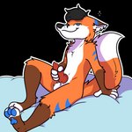 anthro erection fur genitals hair male masturbation nude penile penile_masturbation penis simple_background smile solo dakota_yagami tookiethefox canid canine fox mammal 1:1 alpha_channel