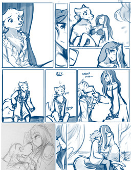 4_fingers 5_fingers anthro bedroom bedroom_window bikini blush boop breasts chest_tuft clothed clothed_anthro clothed_female clothed_human clothed_male clothing dialogue duo ears_down ears_up eye_contact eyes_closed female female_kissing_male female_on_anthro fingers flashback hair human_on_anthro inside interspecies kiss_on_lips kissing long_hair looking_at_another looking_down looking_up male male/female motion_lines nose_boop pivoted_ears plop sitting swimwear tail tail_motion tailwag text tuft two-piece_swimsuit wide_eyed conditional_dnp tom_fischbach twokinds maren_taverndatter sythe_(twokinds) canid canine canis human keidran mammal wolf comic english_text sketch sketch_page