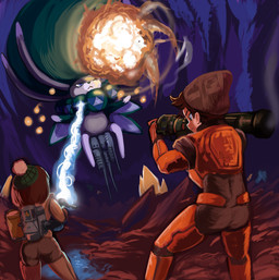 armor attack backpack beanie cave clothed clothing cosplay crossover_cosplay duo energy_ball energy_beam energy_weapon female feral floating fur group hair hat headgear headwear hev_suit levitation male ranged_weapon rocket_launcher trio weapon profitwalrus half-life nintendo pokemon valve valve_corporation gloria_(pokemon) victor_(pokemon) alien bovid calyrex caprine generation_8_pokemon goat human legendary_pokemon mammal pokemon_(species) absurd_res crossover hi_res