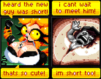 anthro big_breasts big_butt bottomwear bra breasts butt cleavage cleavage_overflow clothed clothing dialogue duo electronics female freckles huge_breasts inbetween_tits macro makeup male male/female micro phone phone_call skirt speech_bubble underwear zoom_in insaniousjaydonius darcy_(insaniousjaydonius) avian bird human humanoid mammal potoo comic digital_media_(artwork) pixel_(artwork)