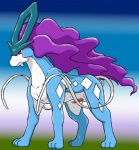 all_fours balls bodily_fluids cum erection feral genital_fluids genitals male penis solo sweat dragon_soul_e nintendo pokemon canid canine generation_2_pokemon legendary_pokemon mammal pokemon_(species) suicune hi_res