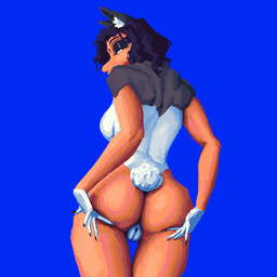 anthro athletic athletic_female back_muscles bedroom_eyes black_ears black_hair black_makeup black_nails bubble_butt butt colored_nails eyelashes female fur genitals gloves_(marking) hair innie_vulva jess_(kayan_kord) looking_at_viewer looking_back looking_back_at_viewer markings mature_female nails narrowed_eyes nude orange_body orange_fur presenting presenting_vulva rear_view scut_tail seductive short_tail solo spread_butt spreading tail thigh_gap vulva wavy_hair white_body white_fur white_vulva kayan_kord canid canine fox mammal 1:1 absurd_res hi_res aunt_(lore)