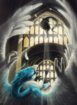 ambiguous_gender church detailed_background duo feathered_wings feathers feral gothic_architecture realistic romanesque_architecture window wings leashe nintendo pokemon altaria avian bird gastly generation_1_pokemon generation_3_pokemon pokemon_(species) detailed