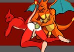 all_fours buttplug duo male male/male penetration plug_(sex_toy) sex_toy simple_background wings domyn nintendo pokemon charizard charmeleon generation_1_pokemon pokemon_(species) hi_res