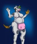 anthro bound breasts breasts_and_teats clothing encasement female glistening latex nipples overweight overweight_anthro overweight_female simple_background smile solo suit teats transformation udders faust1173 bovid bovine canid canine cattle fox mammal 2015 hi_res