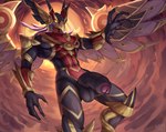 anthro balls big_penis foreskin genitals humanoid_genitalia humanoid_penis looking_at_viewer looking_down looking_down_at_viewer low-angle_view male metallic_body penis solo wings nurinaki cygames dragalia_lost nintendo horus_(dragalia_lost) avian bird 2023