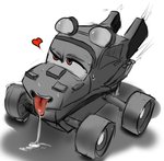 ambiguous_fluids car female machine not_furry solo tongue tongue_out vehicle dexie93 cars_(disney) disney pixar animate_inanimate dire_car dire_machine dire_vehicle living_car living_machine living_vehicle low_res