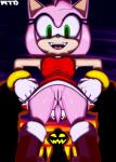 accessory anthro boots clothed clothing female footwear genitals gloves handwear holidays looking_at_viewer pussy sharp_teeth shoes smile solo teeth upskirt marthedog halloween sega sonic_the_hedgehog_(series) amy_rose eulipotyphlan hedgehog mammal 2019 absurd_res alternate_version_at_source hi_res