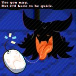 ambiguous_gender blush bodily_fluids fangs open_mouth saliva saliva_on_tongue saliva_string screencap screencap_background smile solo teeth text tongue tongue_out badday_(artist) deltarune undertale_(series) shadow_mantle_(deltarune) animate_inanimate shadow_creature 1:1 aliasing binary_drawing chromatic_aberration digital_drawing_(artwork) digital_media_(artwork) hi_res
