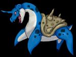 ambiguous_gender countershading evil_grin fangs feral horn open_mouth red_eyes side_view simple_background smile solo teeth tongue tongue_out transparent_background queenkami nintendo pokemon generation_1_pokemon lapras pokemon_(species) 2013 alpha_channel