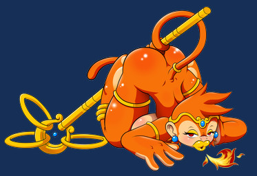 accessory all_fours anklet anthro ass_up big_breasts big_butt blush breasts butt ear_piercing feet female fire furgonomics hair hindpaw huge_breasts jewelry lips makeup nude orange_hair paws piercing red_eyes ring short_hair simple_background solo staff tail tail_accessory tail_jewelry tail_ring thick_lips thick_thighs transparent_background yellow_lips cricket-inc haplorhine mammal monkey primate 2016 absurd_res alpha_channel hi_res