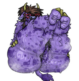 alternative_fashion anal_hair andromorph anthro anus big_anus big_butt bodily_fluids body_hair brown_hair butt butt_grab butt_hair emo eyebrow_through_hair eyebrows eyewear feet fluffy_thighs fur genitals glasses hair hand_on_butt hooves horn huge_butt intersex lying markings musk on_back overweight overweight_andromorph overweight_intersex presenting presenting_anus presenting_vulva pubes purple_anus purple_body purple_butt purple_fur purple_vulva solo spots spotted_body spotted_fur spread_butt spreading sweat sweaty_anus sweaty_butt tail thick_thighs translucent translucent_hair vulva wide_hips wrinkled_feet wrinkles yellow_horn clairemilk bovid bovine cattle mammal hi_res