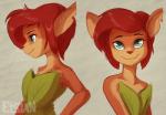 anthro brown_body brown_fur brown_hair clothed clothing female fur green_eyes hair looking_at_viewer multiple_angles solo elsian activision spyro_reignited_trilogy spyro_the_dragon elora deer faun_(spyro) mammal signature sketch