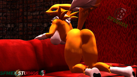 anthro breasts butt female fur furniture sofa solo tail sfmex_studios warfaremachine_(modeler) bandai_namco digimon warfare_renamon canid canine digimon_(species) mammal renamon 16:9 2024 3d_(artwork) digital_media_(artwork) hi_res source_filmmaker_(artwork) widescreen
