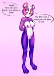 anthro big_breasts breasts female genitals hands_behind_back nipples nude pussy solo speech_bubble standing text turkenshtane228 hasbro littlest_pet_shop littlest_pet_shop_(2012) penny_ling bear giant_panda mammal 2023 english_text full-length_portrait hi_res portrait