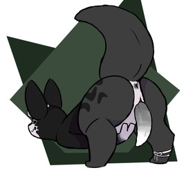 anus black_body butt genitals green_eyes horn leg_accessory looking_at_viewer male markings penis presenting presenting_hindquarters scale_markings scales simple_background smug solo tapering_penis white_penis coppermonoxide rain_world videocult less_(ryanbutfurry) slugcat