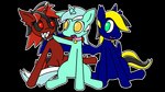 alpha_channel bat bat_pony black_hair black_sclera blonde_hair blue_body blue_fur blue_tail blue_wings bump_attack clothing collar dark_body dark_fur equid equine eyelashes fangs feral friendship_is_magic fur green_eyes group hair hasbro highlights_(coloring) hooves horn horn_markings horse looking_at_another lyra_heartstrings_(mlp) mammal markings multicolored_hair multicolored_tail my_little_pony mythological_creature mythological_equine mythology open_mouth pegasus pink_clothing pony red_body red_eyes red_fur red_tail smile tail tail_markings teeth tongue trio two_tone_hair two_tone_tail unicorn white_hair white_tail winged_unicorn wings yellow_clothing yellow_eyes yellow_tail