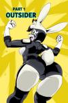 2017 anthro breasts brown_eyes butt clothed clothing comic daigaijin english_text female fur furryfight_chronicles hi_res lagomorph leporid looking_at_viewer looking_back mammal muko open_mouth rabbit solo text white_body white_fur