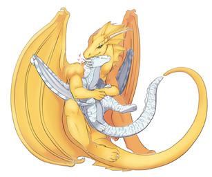 ambiguous_gender duo feral heart_symbol horn hug simple_background size_difference smile tail white_background wings redpixie mythology tsargoth dragon mythological_creature mythological_scalie scalie