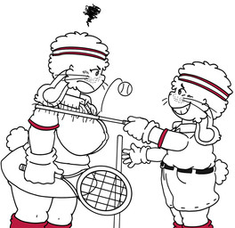 anthro ball big_breasts breasts clothed clothing duo female fur male male/female nipple_outline sport tennis tennis_ball tennis_racket bawnzybun alexandria(bawnzybun) kaiser(bawnzybun) lagomorph leporid mammal rabbit hi_res