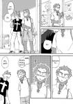 anthro black_and_white canid canine canis clothing comic cotton_(artist) dialogue domestic_dog english_text fur greyscale haplorhine male mammal monkey monochrome nitobe noguchi primate text tooboe_bookmark tuft