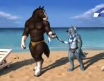 abs amber_eyes anthro beach biceps big_muscles blue_fur brown_fur bulge canine claws detailed duo equine eye_contact fur gay grey_fur grin gripping hair holding horse lag2011 male mammal muscles november outside pecs pose sand scarf sea seaside size_difference smile speedo swimsuit toe_claws toned tongue tongue_out topless water wolf
Rating: Safe
Score: 9
User: unforget
Date: February 19, 2014