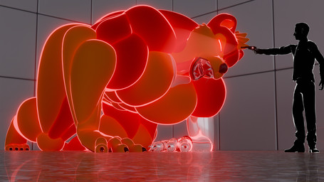 anthro biceps big_muscles body_size_growth claws duo growth huge_muscles hyper hyper_muscles male muscle_growth muscle_size_difference muscular muscular_anthro muscular_male open_mouth pecs science_fiction shrink_ray size_transformation transformation dm-artworks bear mammal 16:9 2022 3d_(artwork) blender_(artwork) digital_media_(artwork) hi_res widescreen