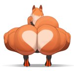 ambiguous_gender anthro big_butt biped butt butt_heart clothed clothing crouching femboy footwear hair heart_symbol high_heels huge_butt long_hair multicolored_body muscular muscular_thighs orange_body rear_view shoes simple_background skimpy solo tail white_background quotefox marilyn_(quotefox) canid canine fox mammal 2024 digital_media_(artwork) male_(lore)