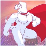 abs anthro cape clothing collar male muscular muscular_anthro muscular_male pecs solo fizzyjay dc_comics dc_league_of_super-pets krypto_the_superdog krypto canid canine canis domestic_dog mammal 1:1 digital_media_(artwork) hi_res