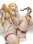 anthro areola beak big_breasts breasts crossgender feathered_wings feathers female fingers fur genitals nipples pussy simple_background smile solo white_background wings yeu asian_mythology hindu_mythology mythology garuda_(deity) avian bird reptile scalie snake absurd_res hi_res