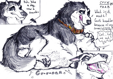 antagonist burping digestion dominant duo fatal_vore feral male paws solo unwilling_prey vore anxiousboar balto_(series) universal_studios steele_(balto) alaskan_malamute canid canine canis domestic_dog husky mammal nordic_sled_dog spitz absurd_res comic hi_res sketch traditional_media_(artwork)